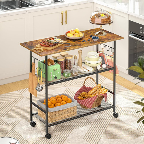 Kitchen island with shelves - with, 3