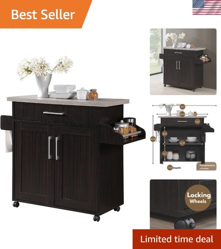 Elegant rolling kitchen island - rolling,