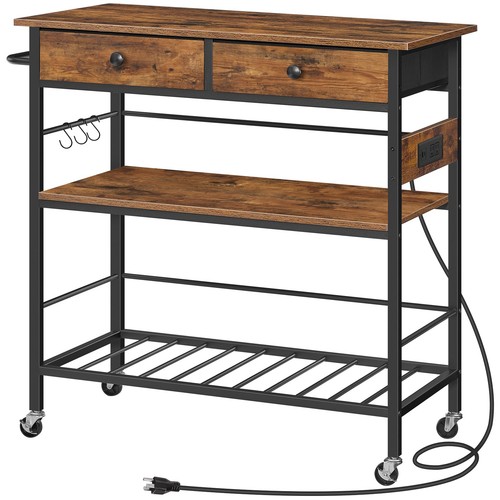 Rustic brown kitchen island - rustic,