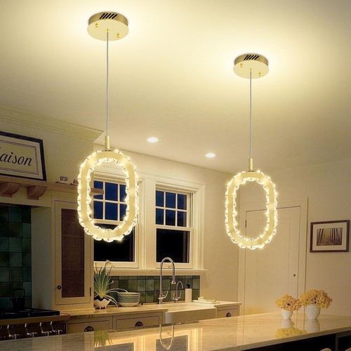 Gold ring pendant lights - gold,