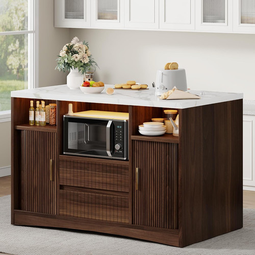 Marble kitchen island cart - kitchen,