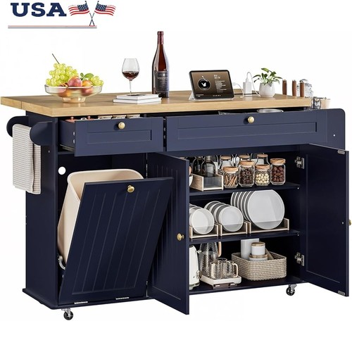 Kitchen island cart drop - island, w/