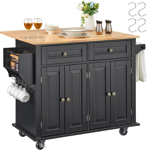 Kitchen island cart wood - kitchen,