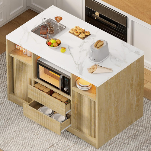 Natural kitchen island - natural, with