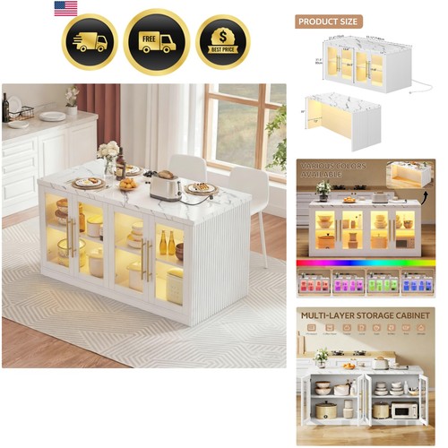 Kitchen island with storage - kitchen,