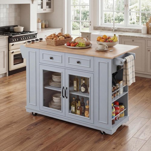 Mobile kitchen island with - 54",