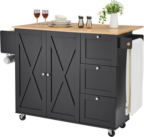 Kitchen island cart rolling - kitchen,