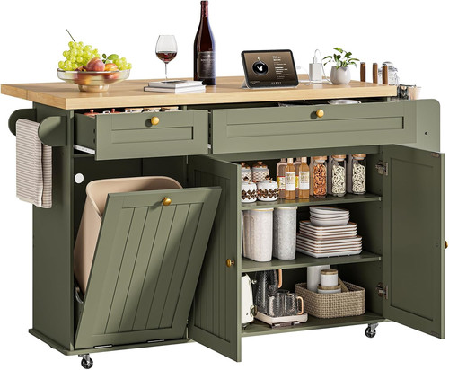 Kitchen island with trash - island,