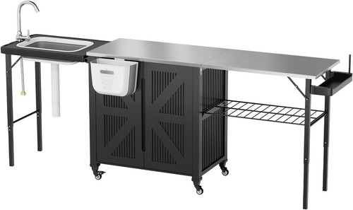 Outdoor grill cart with - grill,