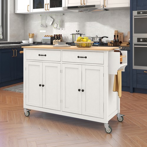 Kitchen island cart with - kitchen, solid