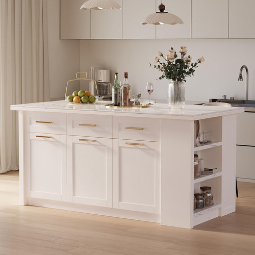 White kitchen island with - 71",