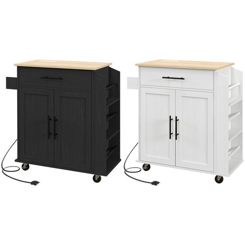 Homcom kitchen island with - kitchen,