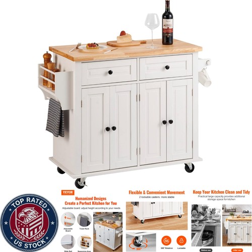 Versatile white kitchen island - white,
