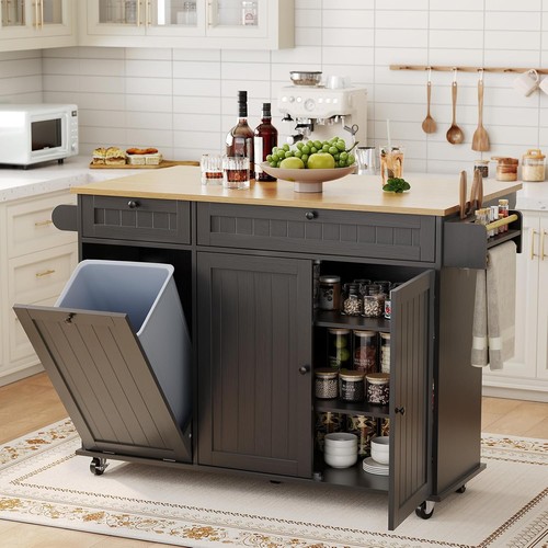 Rolling 55in kitchen island - 55in,