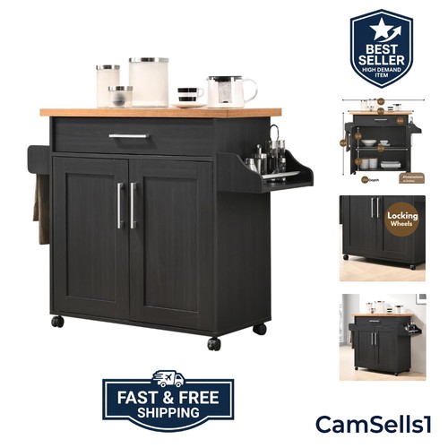 Elegant rolling kitchen island - rolling,