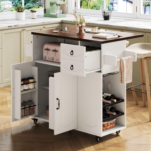 Mobile kitchen island with - 51",